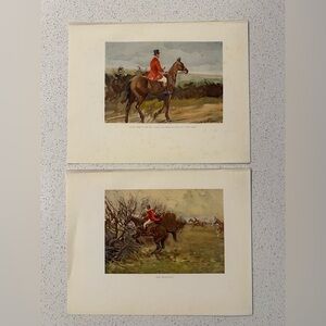 Set of field fox hunter framable art prints, equestrian, home decor